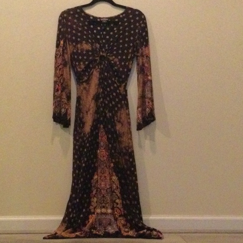Boho Maxi Dress With V Neck And Cutouts